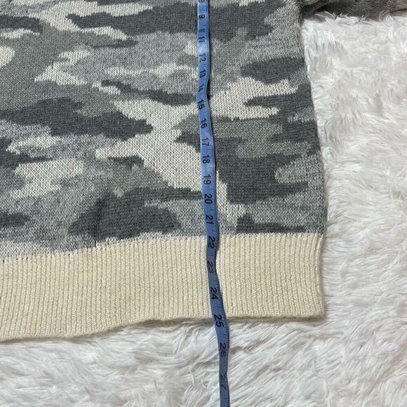 Banana Republic Sweater Camo Grey Size Small Cotton Wool Mohair Blend - Picture 6 of 8